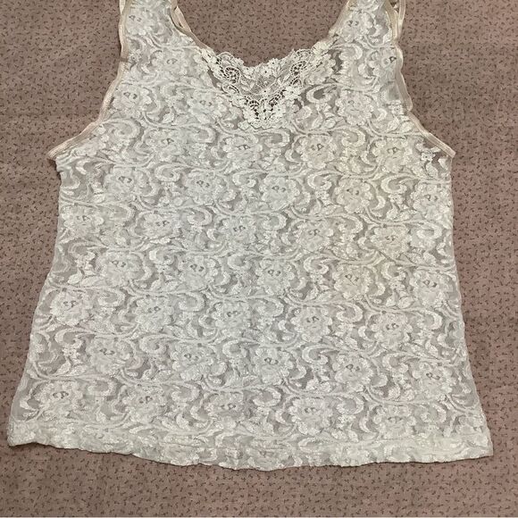 Cinema Etoile Coquette Princesscore Sheer Lace White Stretchy Camisole Size 2X - Picture 8 of 12